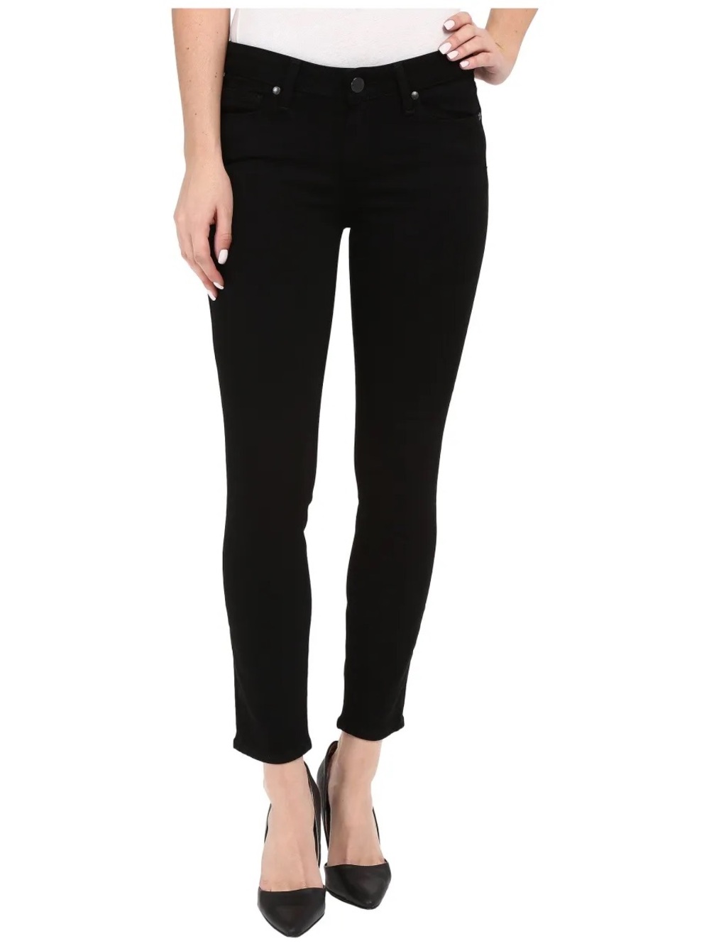 Paige Denim Verdugo Crop Black Overdye Jeans 29